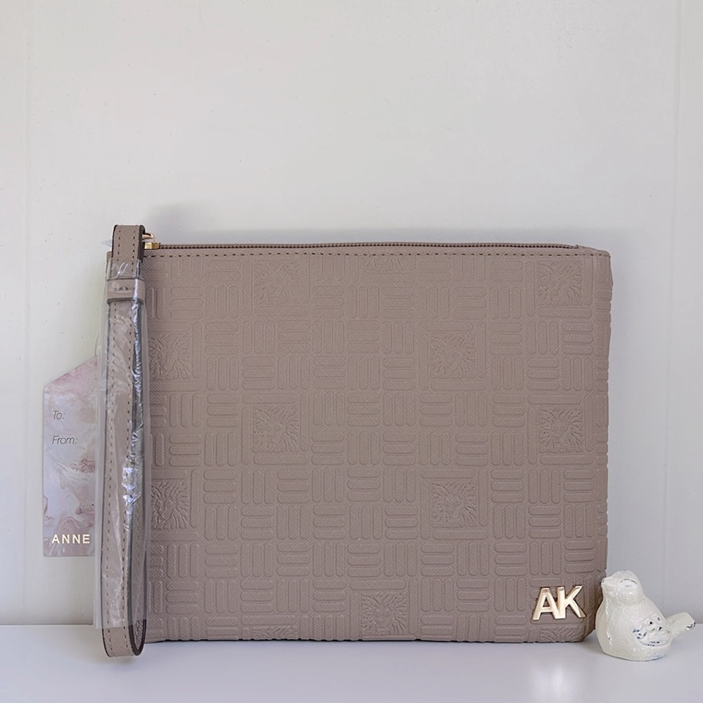 Anne Klein Truffle Embossed Wristlet Pouch New With Tag 🏷️